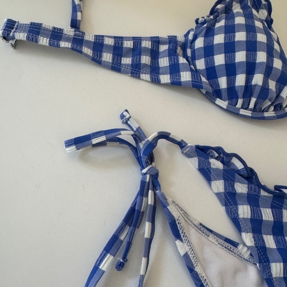 Blue gingham Bikini - Picture 3 of 5